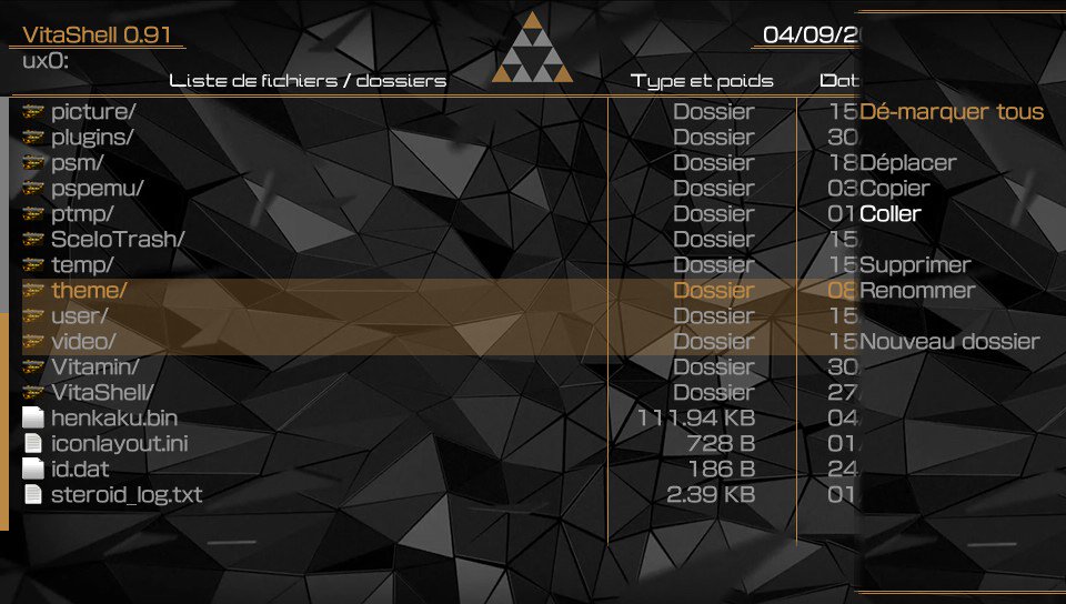 VitaShell 0.91 Deus Ex theme by @TheDragoon1010