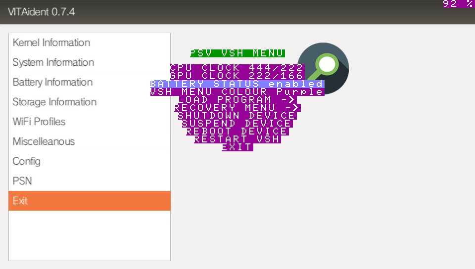 PSV VSH Menu v1.1 Save CPU/GPU state + more nostalgia