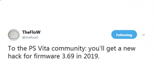 TheFlow promises PSVita FW 3.69 in 2019!