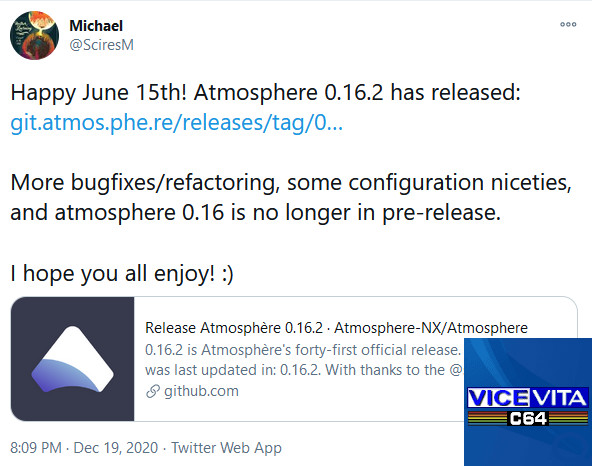 Switch & Vita releases: Atmosphere 0.16.2 released with minor fixes & improvements + VICEVita 1.2 is out for the Vita with better Commodore 64 emulation!